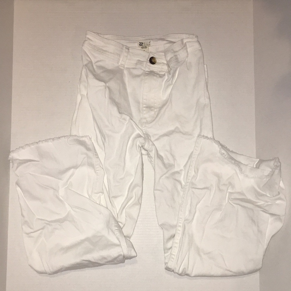White Distressed Hem Jeans